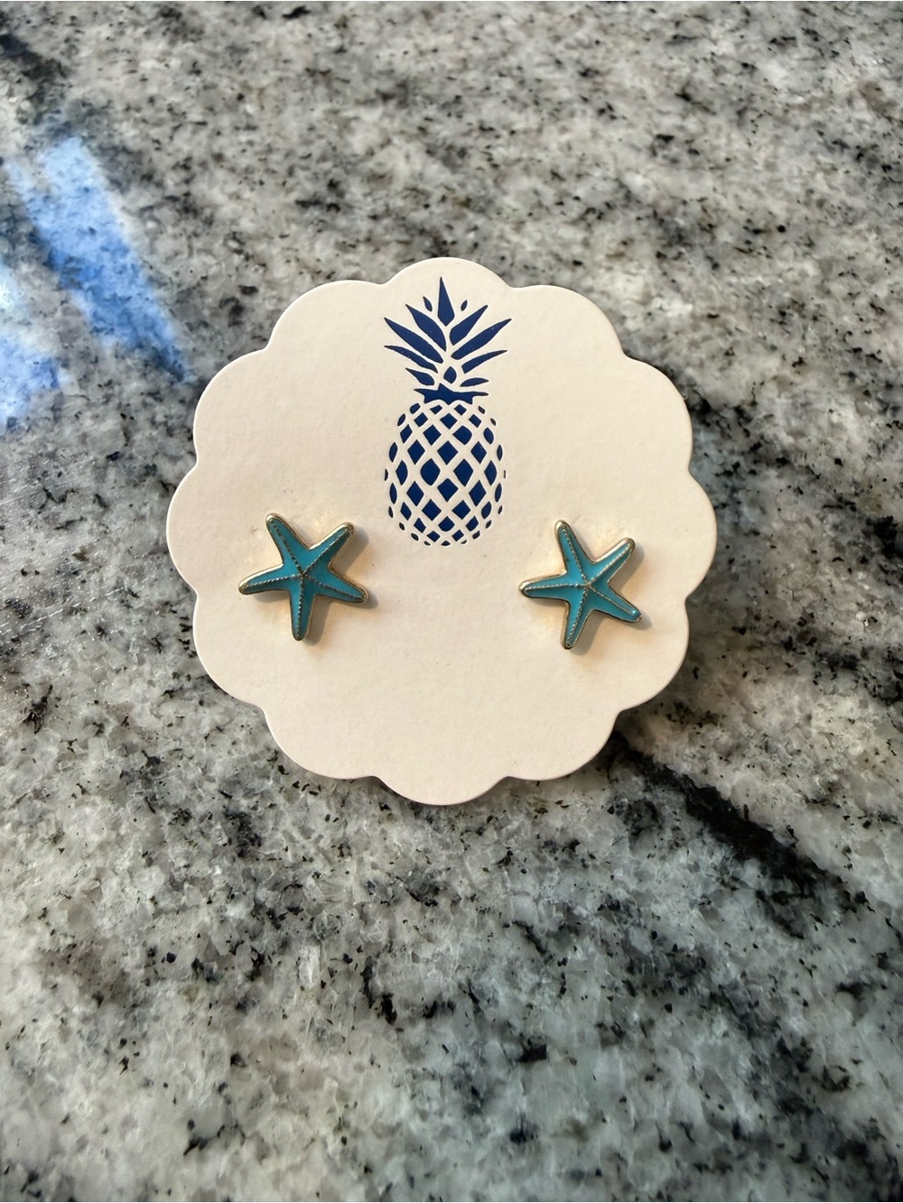 Kids Turquoise Starfish Stud Earrings - Unbranded